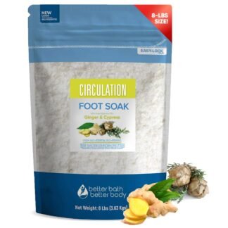 Circulation Foot Soak 32 Ounces 2 Lbs Epsom Salt with Pure Essential Oils Ginger and Cypress Essential Oils Plus Vitamin C in BPA Free Pouch with Easy Press Lock Seal - lunas-mystic-emporium.com Circulation Foot Soak 32 Ounces (2 Lbs) Epsom Salt with Pure Essential Oils Ginger and Cypress Essential Oils Plus Vitamin C in BPA Free Pouch with Easy Press Lock Seal