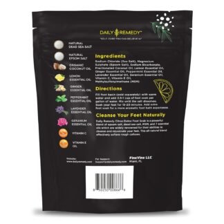 Citrus Detox Foot Soak with Epsom Salt - for Foot Callus, Immune Boost, Damaged Toenail, Athletes Foot, Pedicure and Soothes Tired Feet - Made in USA