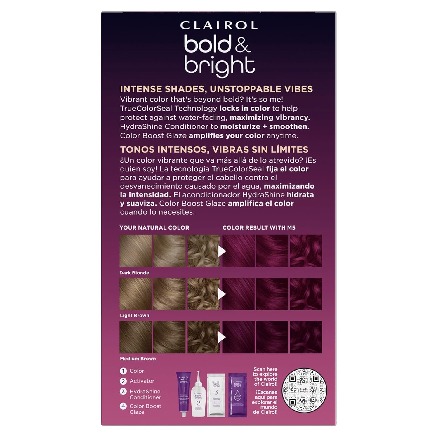 Clairol Bold Bright Permanent Hair Dye M5 Deepest Guava Hair Color Pack of 1 - lunas-mystic-emporium.com Clairol Bold & Bright Permanent Hair Dye, M5 Deepest Guava Hair Color, Pack of 1