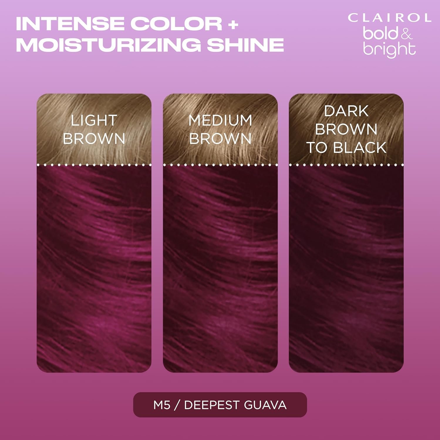 Clairol Bold Bright Permanent Hair Dye M5 Deepest Guava Hair Color Pack of 1 - lunas-mystic-emporium.com Clairol Bold & Bright Permanent Hair Dye, M5 Deepest Guava Hair Color, Pack of 1