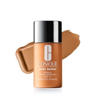 Clinique Even Better Makeup Liquid Foundation SPF 15 With Vitamin C For Dry + Oily Combination Skin Types | Medium Coverage + Natural Finish | Evens Skin Tone + Reduces Dark Spots
