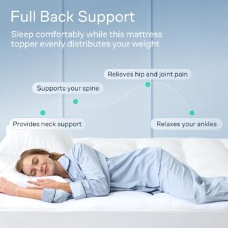 Cloud-Like Twin Mattress Topper - 100% Cotton Top Mattress Pad for Back Pain Relief - Breathable & Naturally Cooling for Hot Sleepers, White