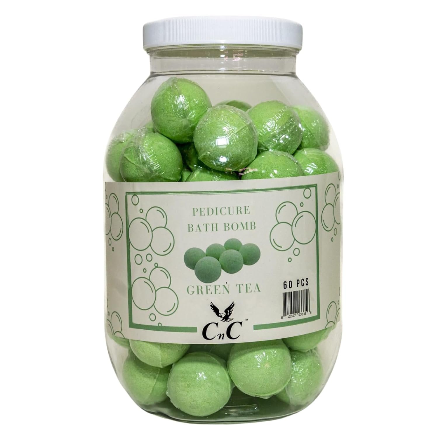 CNC Green Tea Pedicure Bath Bombs 60 Pieces Foot Soak Fizzing Balls in Jar - lunas-mystic-emporium.com CNC Green Tea Pedicure Bath Bombs, 60 Pieces, Foot Soak Fizzing Balls in Jar
