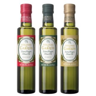 Colinas De Garzon Premium Award Winning Extra Virgin Olive Oil Tasting Set – 3 Pk 250 ml glass bottles – Italian Blend, Bivarietal, Trivarietal