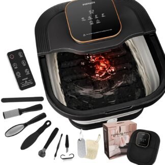 Collapsible Foot Spa Bath with Heat and Massage Roller, Bubble, Temperature Control, Remote Control, Foot Pedicure Kit, Pedicure Foot Spa