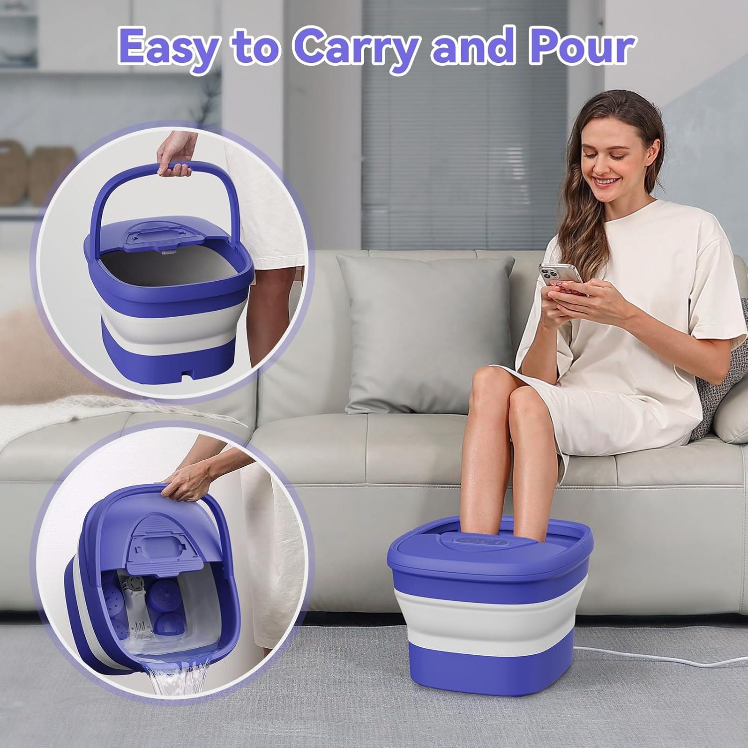 Collapsible Foot Spa with Heat and Remote Heated Foot Bath Massager with Timer and 24 Motorized Shiatsu Massage Balls Foot Soaking Tub Supports HotCold Water Soaking - lunas-mystic-emporium.com Collapsible Foot Spa with Heat and Remote, Heated Foot Bath Massager with Timer, and 24 Motorized Shiatsu Massage Balls, Foot Soaking Tub Supports Hot/Cold Water Soaking