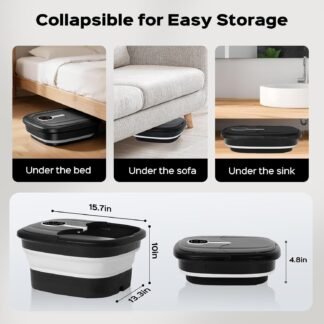 Collapsible Foot Spa with Surf Wave Massage Foot Bath with 24 Motorized Shiatsu Massage Balls Heat Bubble and Remote Foot Bath Massager for Deep Relaxation Stress Relief - lunas-mystic-emporium.com Collapsible Foot Spa with Surf Wave Massage, Foot Bath with 24 Motorized Shiatsu Massage Balls, Heat, Bubble and Remote, Foot Bath Massager for Deep Relaxation & Stress Relief