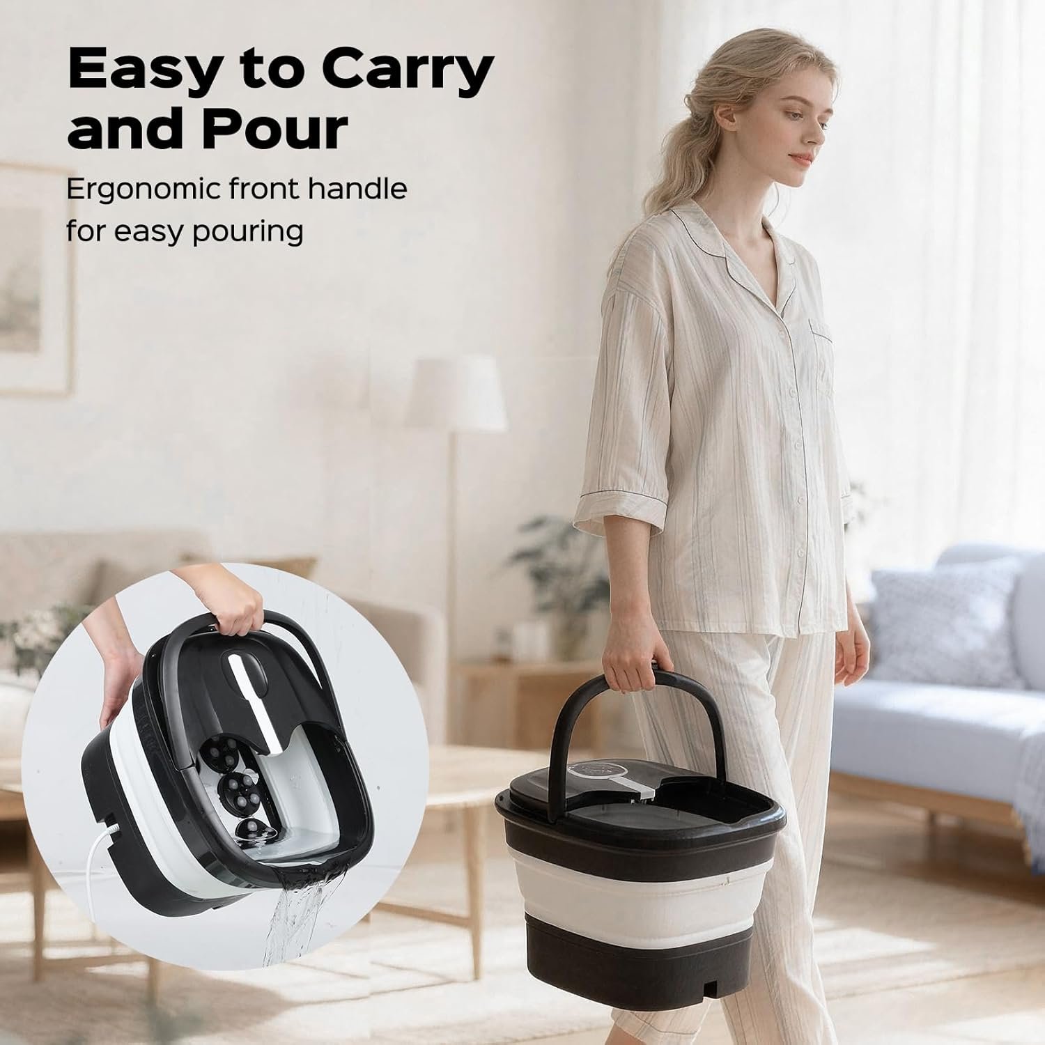 Collapsible Foot Spa with Surf Wave Massage Foot Bath with 24 Motorized Shiatsu Massage Balls Heat Bubble and Remote Foot Bath Massager for Deep Relaxation Stress Relief - lunas-mystic-emporium.com Collapsible Foot Spa with Surf Wave Massage, Foot Bath with 24 Motorized Shiatsu Massage Balls, Heat, Bubble and Remote, Foot Bath Massager for Deep Relaxation & Stress Relief