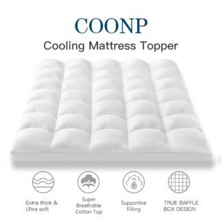 COONP Queen Mattress Topper, Extra Thick Pillowtop, Cooling and Plush Mattress Pad Cover Cotton Top Bed Topper Protector with 8-21 Inch Deep Pocket
