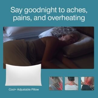 Coop Home Goods Cool+ Adjustable Pillow, King Size Plus Shaped Memory Foam Pillows with Cooling Gel, Back, Neck Support, Stomach or Side Sleeper Pillow, CertiPUR-US/GREENGUARD Gold