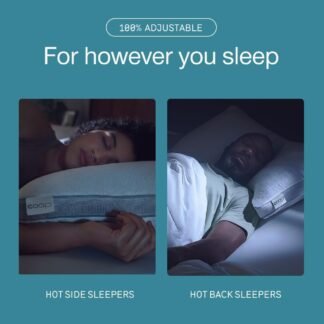 Coop Home Goods Cool+ Crescent Adjustable Pillow, King Size Plus Shaped Memory Foam Pillows with Cooling Gel, Neck Support, Back or Side Sleeper Pillow, CertiPUR US/GREENGUARD Gold