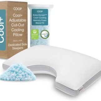 Coop Home Goods Cool+ Cut-Out Adjustable Pillow King with Cooling Gel & Shoulder Cut-Out for Head Support, Side Sleeper Pillow, Neck Support for Sleeping, CertiPUR-US/GREENGUARD...