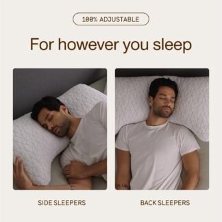 Coop Home Goods Original Crescent Adjustable Pillow, Queen Bed Pillows for Shoulder, Neck & Head Support, Crescent Foam Pillows - Medium Firm for Back & Side Sleeper,...