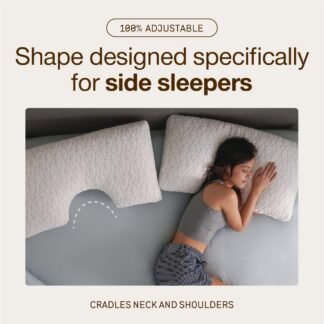 Coop Home Goods Original Cut-Out Adjustable Pillow, Queen Size Bed Pillows for Neck & Head Support, 18 x 28 “ Memory Foam Pillows - Medium Firm for Side Sleeper,...