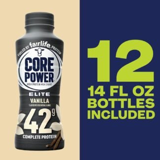Core Power Elite High Protein Shake, Vanilla, 42g Bottle, 14oz, 12 Pack