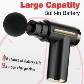 cotsoco Massage Gun Deep Tissue for Pain Relief with 4 Massage Heads & 6 Speeds, Electric Mini Handheld Body Massager for Any Pain Relief, Best Gifts for Dad and Mom