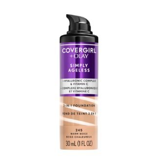 COVERGIRL Olay Simply Ageless 3-in-1 Liquid Foundation Matte Finish Hyaluronic Vitamin C Formula 225 Buff Beige 1 Count - lunas-mystic-emporium.com COVERGIRL & Olay Simply Ageless 3-in-1 Liquid Foundation, Matte Finish, Hyaluronic & Vitamin C Formula, 225 Buff Beige, 1 Count