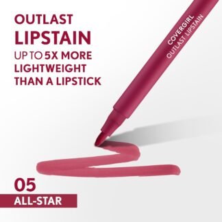Covergirl Outlast 05 All-Star Lipstain Smooth Application Precise Pen-Like Tip Transfer-Proof Satin Stained Finish Vegan Formula 006oz - lunas-mystic-emporium.com Covergirl Outlast, 05 All-Star, Lipstain, Smooth Application, Precise Pen-Like Tip, Transfer-Proof, Satin Stained Finish, Vegan Formula, 0.06oz
