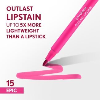 Covergirl Outlast 15 Epic Lipstain Smooth Application Precise Pen-Like Tip Transfer-Proof Satin Stained Finish Vegan Formula 006oz - lunas-mystic-emporium.com Covergirl Outlast, 15 Epic, Lipstain, Smooth Application, Precise Pen-Like Tip, Transfer-Proof, Satin Stained Finish, Vegan Formula, 0.06oz