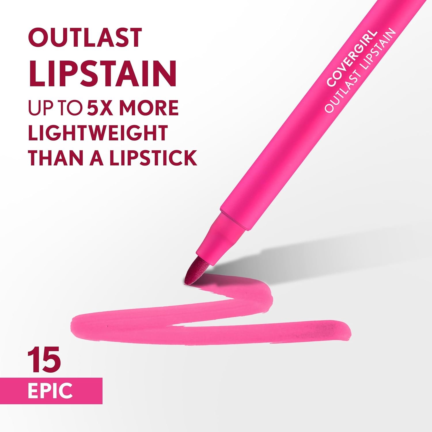 Covergirl Outlast 15 Epic Lipstain Smooth Application Precise Pen-Like Tip Transfer-Proof Satin Stained Finish Vegan Formula 006oz - lunas-mystic-emporium.com Covergirl Outlast, 15 Epic, Lipstain, Smooth Application, Precise Pen-Like Tip, Transfer-Proof, Satin Stained Finish, Vegan Formula, 0.06oz