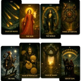 CRAFTERIAN Mist of Shadows Tarot – 78 Cards Deck with Guidebook | Dark Fantasy Gothic Tarot Cards for Shadow Work & Rituals