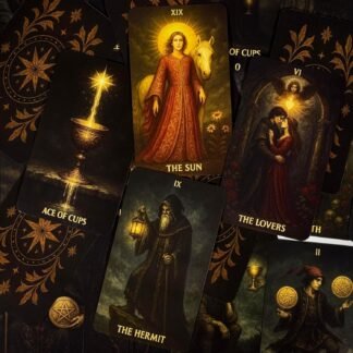 CRAFTERIAN Mist of Shadows Tarot – 78 Cards Deck with Guidebook | Dark Fantasy Gothic Tarot Cards for Shadow Work & Rituals