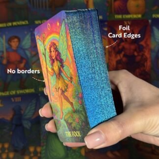 CRAFTERIAN Rainbow Fairy Tarot Deck – 78 Magical Cards with Foiled Edges, 96-Page Guidebook & Sturdy Box – Glossy Finish – Cute Colorful Fairy-Themed Tarot for Beginners &...