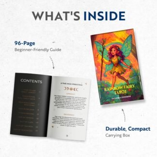 CRAFTERIAN Rainbow Fairy Tarot Deck – 78 Magical Cards with Foiled Edges, 96-Page Guidebook & Sturdy Box – Glossy Finish – Cute Colorful Fairy-Themed Tarot for Beginners &...