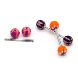 CrazyPiercing 110Pcs Wholesale 14g Tongue Ring Barbells Stainless Steel Bar Tongue Rings Assorted Colors for Women Man - lunas-mystic-emporium.com CrazyPiercing 110Pcs Wholesale 14g Tongue Ring Barbells Stainless Steel Bar Tongue Rings Assorted Colors for Women Man