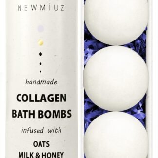 Creamy Collagen Bubble Bath Bombs with Oatmeal Milk Honey Essential Oils Luxurious Bath Gift Dry Skin Nourishment Indulge in A Blissful Bathing Spa