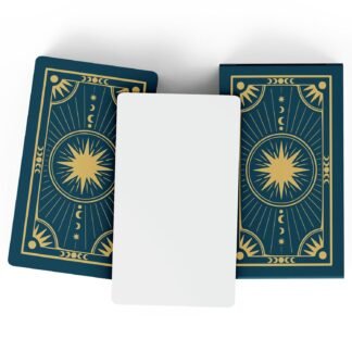 Create Your Own Oracle Cards - DIY Blank Tarot Cards - Deck of 80 Blank Oracle Cards with Celestial Gold Foil Design - Standard Tarot Card Size 4.75 inches x 2.75 inches (Green)