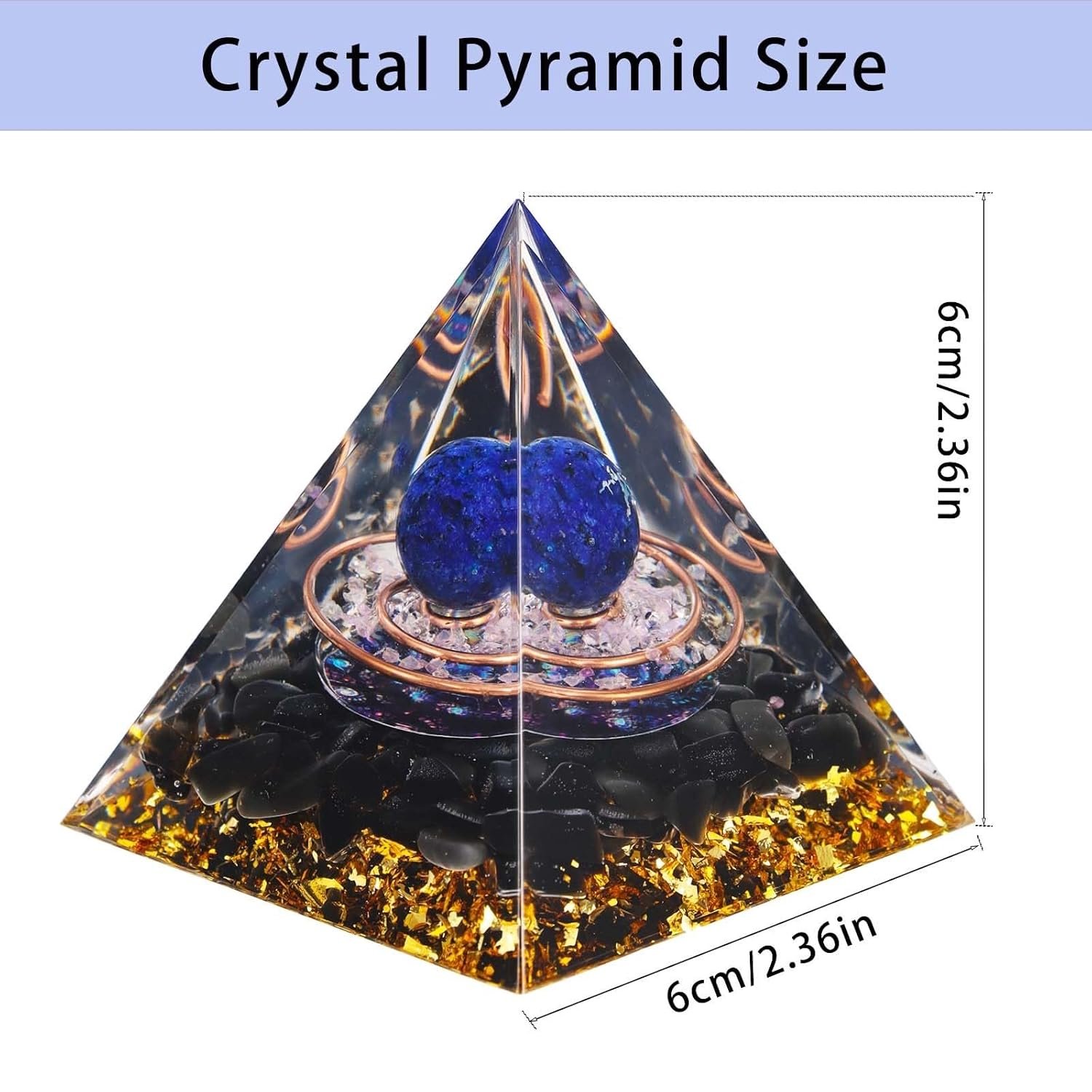 Crystal Pyramid Lapis Lazuli Obsidian Healing Crystal Pyramid Porstive Energy Generator Natural Crystals Energy Pyramid for Attract Wealth Success and Lucky - lunas-mystic-emporium.com Crystal Pyramid, Lapis Lazuli & Obsidian Healing Crystal Pyramid Porstive Energy Generator, Natural Crystals Energy Pyramid for Attract Wealth Success and Lucky