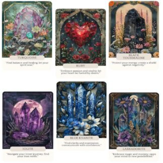 Crystal Wisdom Plant Oracle Cards, Oracle Cards for Beginners, 44 Oracle Card Deck, and Witchcraft Divination Card are Designed to Inspire and Guide (3.42“ × 4.72")
