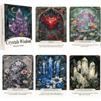 Crystal Wisdom Plant Oracle Cards, Oracle Cards for Beginners, 44 Oracle Card Deck, and Witchcraft Divination Card are Designed to Inspire and Guide (3.42“ × 4.72")