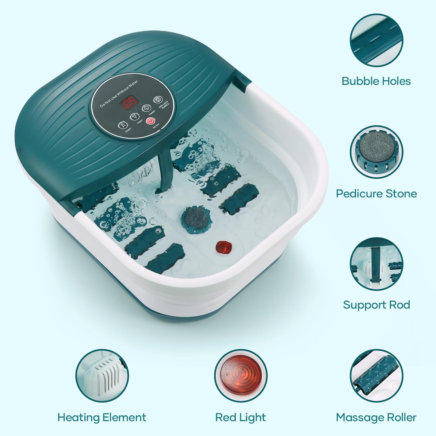 CURECURE Collapsible Foot Spa Bath Massager with Heat Bubble and Timer 95-118℉ Adjustable Temperature Fast Heating with Pedicure Stone and Massage Rollers for Feet Stress - lunas-mystic-emporium.com CURECURE Collapsible Foot Spa Bath Massager with Heat, Bubble and Timer, 95-118℉ Adjustable Temperature Fast Heating with Pedicure Stone and Massage Rollers for Feet Stress...