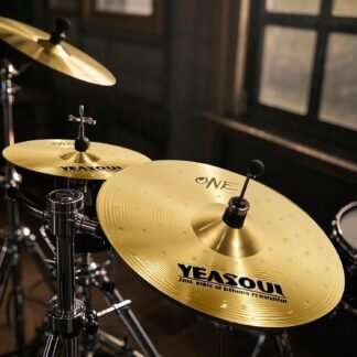 Cymbal Pack,Drum Cymbals Set 14"/14"/16"/18"/20" 5 Pieces Cymbals with Cymbal Bag for Drum Set (5 pcs Golden-Cymbal Pack)