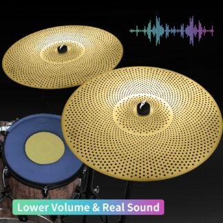 Cymbal Pack Golden Low Volume Cymbal Pack 14"/16"/18"/20" 5Pcs Drummer Practice Cymbal