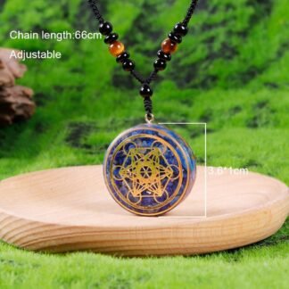 Day Day Up Orgonite Necklace - Sri Yantra Rotatable Pendant For Anti Stress Anxiety & Meditation - Malachite And Tiger Stone For Spiritual Healing & Positive Energy