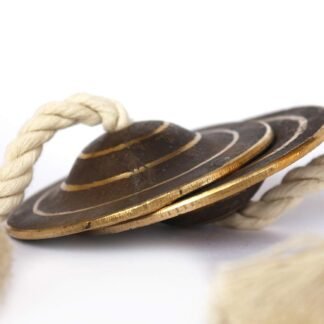 DeKulture Handmade Pure Kansa Manjeera Percussion Instrument Indian Cymbal Clapper Bell For Religious Ceremonies Bhajans Healing Yoga Meditation, 3X1 (DH) Inches