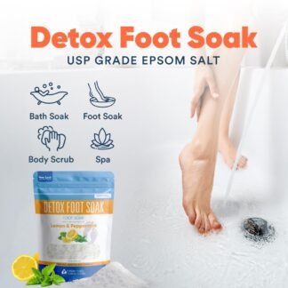 Detox Foot Soak (2 LBs) Epsom Salt Foot Soak with Lemon & Peppermint Essential Oils