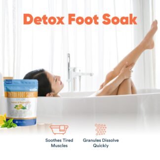 Detox Foot Soak (2 LBs) Epsom Salt Foot Soak with Lemon & Peppermint Essential Oils
