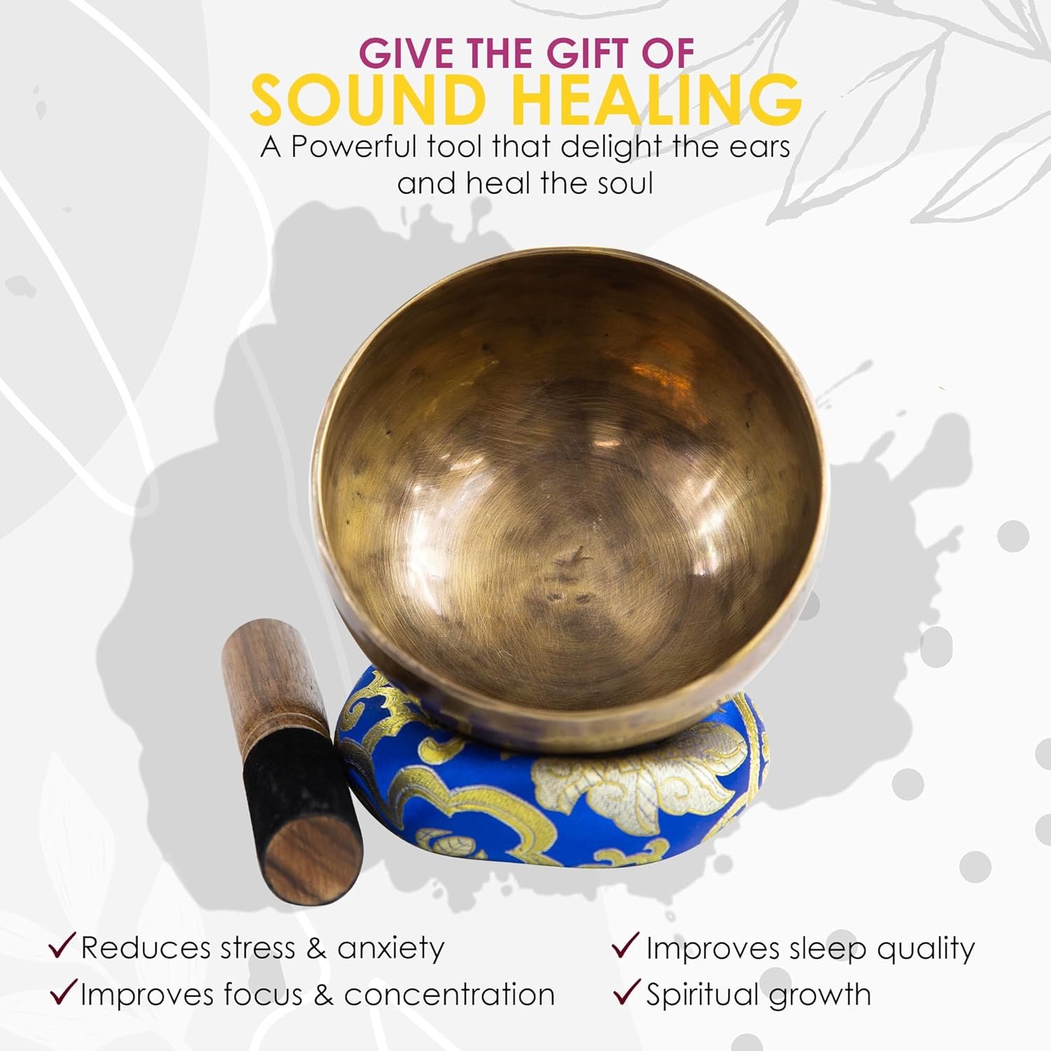 Dharma Guru Singing Bowl Set Handmade Bowl Pure 7 Metal Combinations Tibetan Meditation Bowls for Relaxation and Healing Bronze 4 Inches - lunas-mystic-emporium.com Dharma Guru Singing Bowl Set Handmade Bowl Pure 7 Metal Combinations Tibetan Meditation Bowls for Relaxation and Healing (Bronze, 4 Inches)