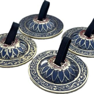 Dharma Objects 2 Pairs Brass Finger Cymbals Zills for Belly Dancing Lotus