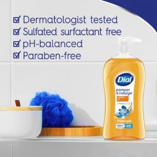 Dial Body Wash, Pamper & Indulge Marula Oil, 32 Fl Oz, Hydraclean Complex & Vitamin E, Gentle, Leaves Skin Feeling Nourished, Dermatologist-Tested, No Parabens & Sulfates