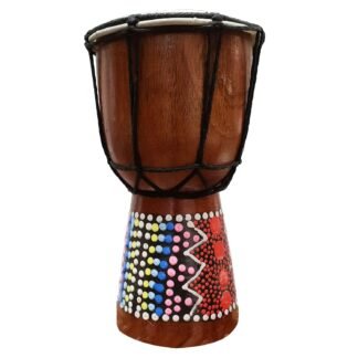 Djembe Drum Hand Painted Multicolored Dot Aborigine With Unique Random Patterns Bongo African Inspired Music Awesome Gifting Idea. Abstract Wild Animals (8 Inch, Abstract)