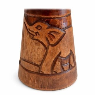 Djembe Drum Solid Wood Deep Carved Bongo Congo African Drum - 12" HIGH MED SIZE - Professional Quality - NOT MADE IN CHINA - JIVE BRAND (Elephant)