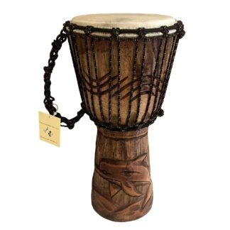Djembe Drum Solid Wood Deep Carved Bongo Congo African Drum - 12" HIGH MED SIZE - Professional Quality - NOT MADE IN CHINA - JIVE BRAND (Elephant)