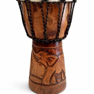 Djembe Drum Solid Wood Deep Carved Bongo Congo African Drum - 12" HIGH MED SIZE - Professional Quality - NOT MADE IN CHINA - JIVE BRAND (Elephant)