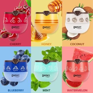 DMSKY 6 PCS Bee Lip Balm Honey Pot, Propolis Lip Mask Overnight Moisturizing Lip Balm with Stick, Lip Sleeping Mask Hydrating Prevention Dry & Cracked