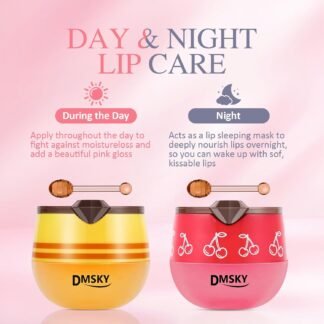 DMSKY 6 PCS Bee Lip Balm Honey Pot, Propolis Lip Mask Overnight Moisturizing Lip Balm with Stick, Lip Sleeping Mask Hydrating Prevention Dry & Cracked